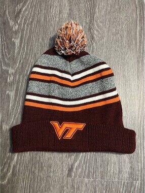 Virginia Tech Hokies Captivating Pom Beanie Hat Cap VT NCAA
